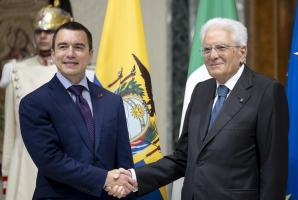 Il Presidente Sergio Mattarella con S.E. il Signor Daniel Noboa Azín, Presidente della Repubblica dell’Ecuador