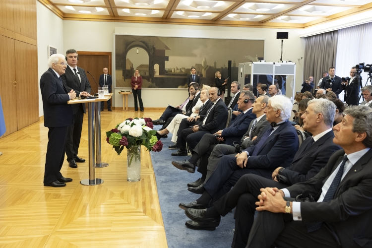 Il Presidente della Repubblica Sergio Mattarella con Zoran Milanović, Presidente della Repubblica di Croazia, durante le dichiarazioni alla stampa

