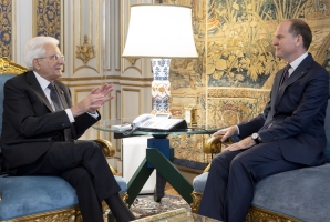 Il Presidente Sergio Mattarella con Massimiliano Giansanti, Presidente di Confagricoltura
