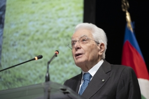 Il Presidente della Repubblica Sergio Mattarella in occasione della cerimonia di celebrazione del quarantesimo anniversario della catastrofe di Val di Stava.

