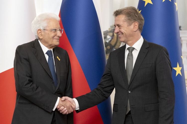 Il Presidente della Repubblica Sergio Mattarella con il Primo Ministro della Repubblica di Slovenia, Robert Golob, in occasione della Visita Ufficiale