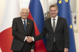Il Presidente della Repubblica Sergio Mattarella con il Primo Ministro della Repubblica di Slovenia, Robert Golob, in occasione della Visita Ufficiale