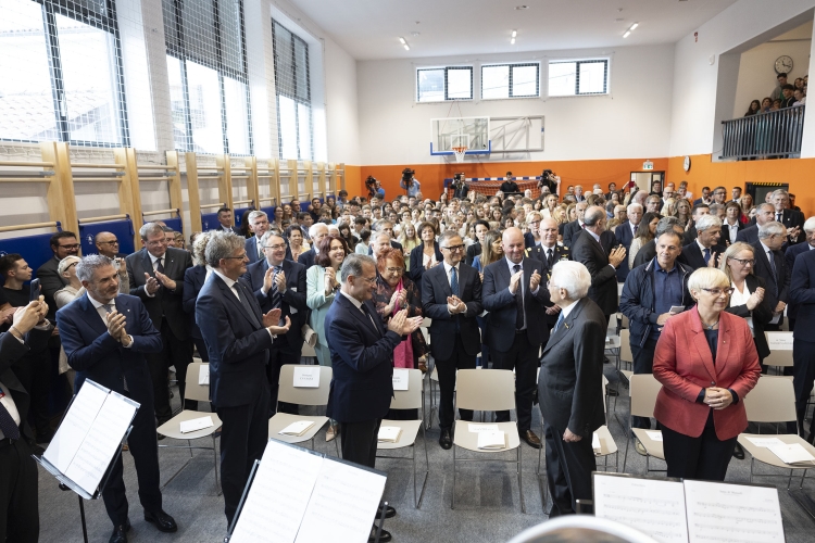 Il Presidente della Repubblica Sergio Mattarella con Nataša Pirc Musar, Presidente della Repubblica di Slovenia, in occasione della cerimonia di inaugurazione del Collegio dei Nobili
