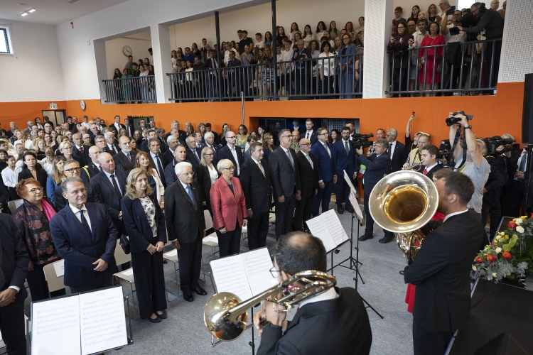 Il Presidente della Repubblica Sergio Mattarella con Nataša Pirc Musar, Presidente della Repubblica di Slovenia, in occasione della cerimonia di inaugurazione del Collegio dei Nobili
