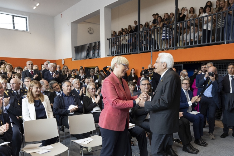 Il Presidente della Repubblica Sergio Mattarella con Nataša Pirc Musar, Presidente della Repubblica di Slovenia, in occasione della cerimonia di inaugurazione del Collegio dei Nobili
