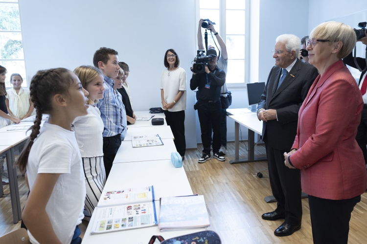 Il Presidente della Repubblica Sergio Mattarella con Nataša Pirc Musar, Presidente della Repubblica di Slovenia, in occasione della cerimonia di inaugurazione del Collegio dei Nobili

