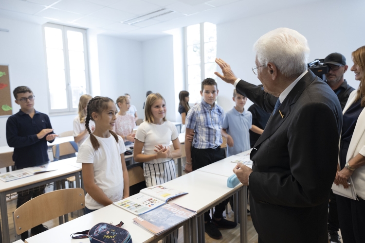 Il Presidente della Repubblica Sergio Mattarella con Nataša Pirc Musar, Presidente della Repubblica di Slovenia, in occasione della cerimonia di inaugurazione del Collegio dei Nobili
