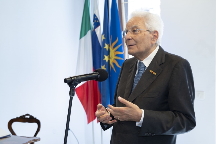 Il Presidente della Repubblica, Sergio Mattarella, a Palazzo Gravisi Buttorai, sede della Comunità Autogestita della Nazionalità Italiana di Capodistria
