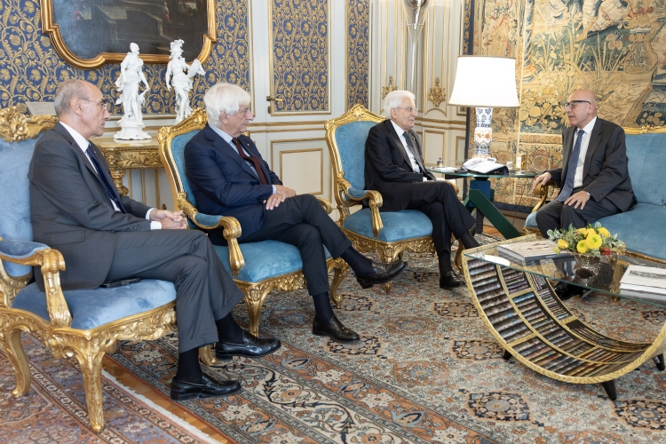 Il Presidente della Repubblica Sergio Mattarella con Pasquale D'Ascola, Primo Presidente della Corte di Cassazione 
