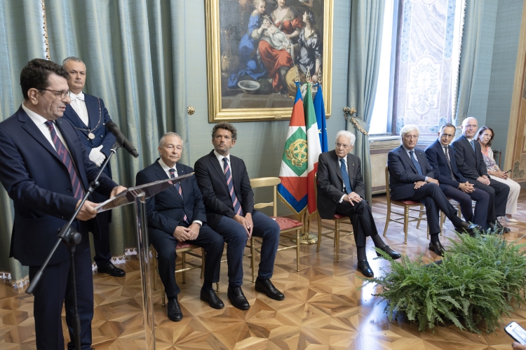 Il Presidente della Repubblica Sergio Mattarella in occasione della cerimonia di consegna del Premio Burgio 
