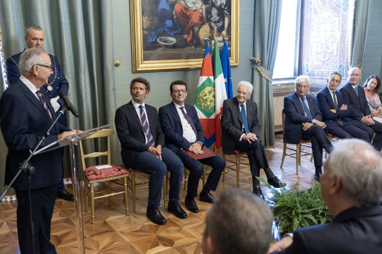 Il Presidente della Repubblica Sergio Mattarella in occasione della cerimonia di consegna del Premio Burgio 
