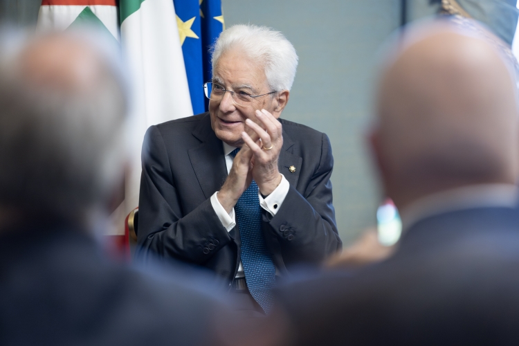 Il Presidente della Repubblica Sergio Mattarella in occasione della cerimonia di consegna del Premio Burgio 
