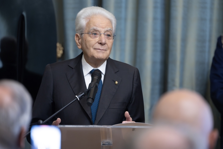 Il Presidente della Repubblica Sergio Mattarella in occasione della cerimonia di consegna del Premio Burgio 
