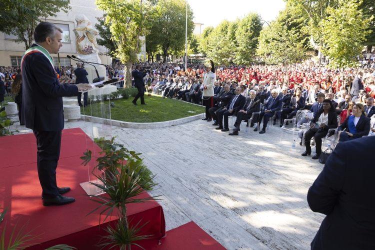 Il Presidente della Repubblica Sergio Mattarella alla cerimonia commemorativa del quinto anniversario della morte di Willy Monteiro Duarte
