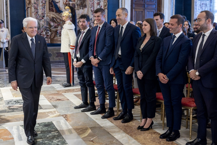 Il Presidente Sergio Mattarella in occasione dell'incontro con i vincitori del nono Corso-concorso per dirigenti pubblici organizzato dalla Scuola Nazionale dell’Amministrazione