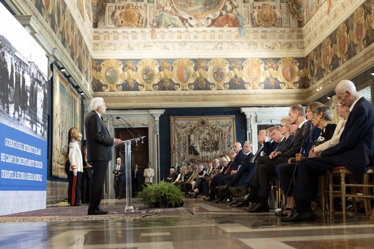 L'intervento del Presidente della Repubblica Sergio Mattarella, in occasione della cerimonia della 1^ Giornata degli Internati italiani nei campi di concentramento tedeschi durante la seconda Guerra mondiale 
