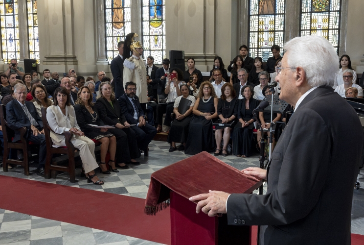 Il Presidente Sergio Mattarella rivolge un breve indirizzo di saluto in occasione della cerimonia per i 130 anni dall’inaugurazione del Tempio della Chiesa metodista di Roma