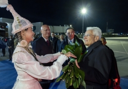 Arrivo del Presidente Mattarella ad Astana 