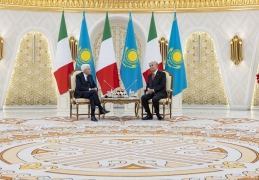 Il Presidente della Repubblica Sergio Mattarella nel corso dei colloqui con il Presidente della Repubblica del Kazakhstan, Kassym-Jomart Tokayev