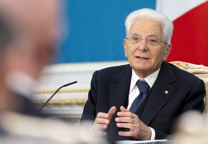 Il Presidente della Repubblica Sergio Mattarella nel corso delle dichiarazioni alla stampa, a margine dell'incontro con il Presidente della Repubblica del Kazakhstan, Kassym-Jomart Tokayev