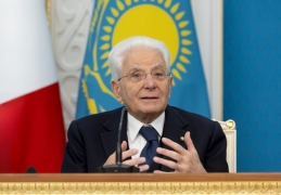 Il Presidente della Repubblica Sergio Mattarella nel corso delle dichiarazioni alla stampa, a margine dell'incontro con il Presidente della Repubblica del Kazakhstan, Kassym-Jomart Tokayev