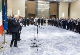 Il Presidente della Repubblica Sergio Mattarella nel corso dell'incontro con una rappresentanza della collettività italiana in Kazakhstan