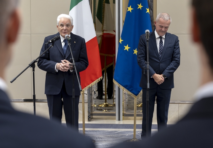 Il Presidente della Repubblica Sergio Mattarella nel corso dell'incontro con una rappresentanza della collettività italiana in Kazakhstan