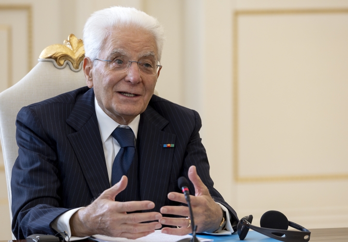 Il Presidente della Repubblica Sergio Mattarella con il Presidente della Repubblica dell'Azerbaigian Ilham Aliyev