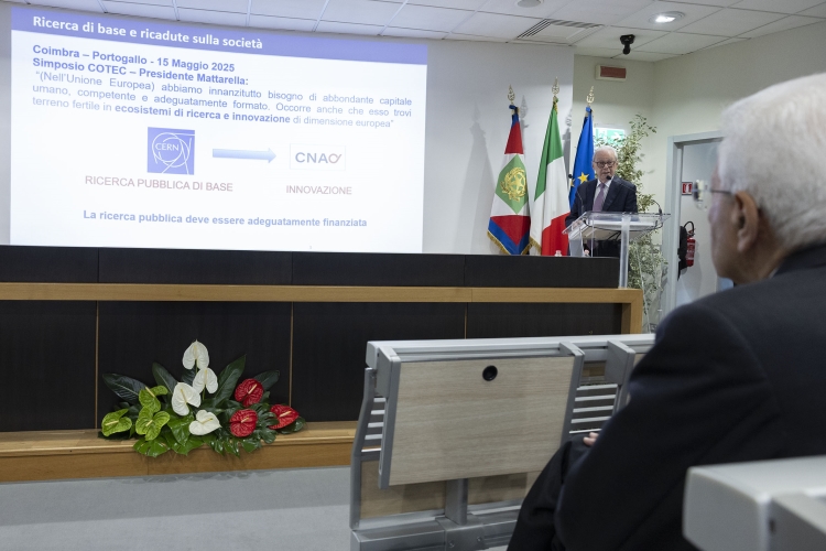 Il Presidente della Repubblica Sergio Mattarella alla presentazione del progetto di espansione del Centro Nazionale di Adroterapia Oncologica