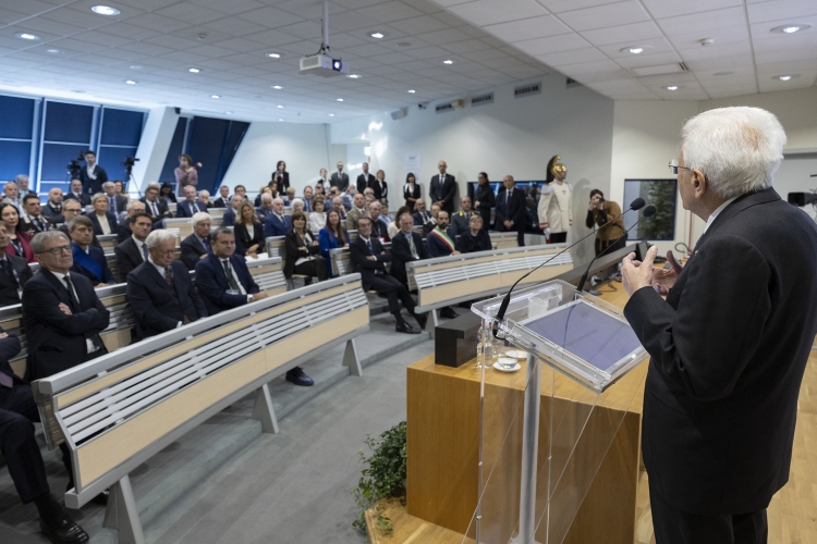 Il Presidente della Repubblica Sergio Mattarella alla presentazione del progetto di espansione del Centro Nazionale di Adroterapia Oncologica