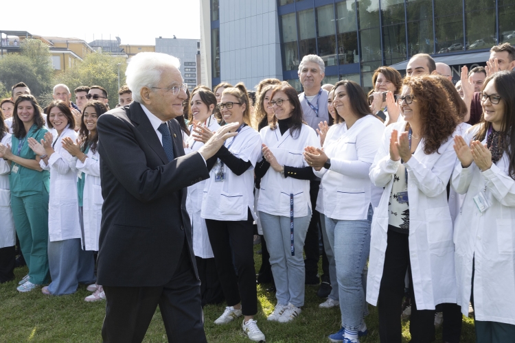 Il Presidente della Repubblica Sergio Mattarella alla presentazione del progetto di espansione del Centro Nazionale di Adroterapia Oncologica