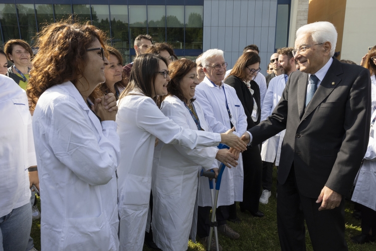 Il Presidente della Repubblica Sergio Mattarella alla presentazione del progetto di espansione del Centro Nazionale di Adroterapia Oncologica