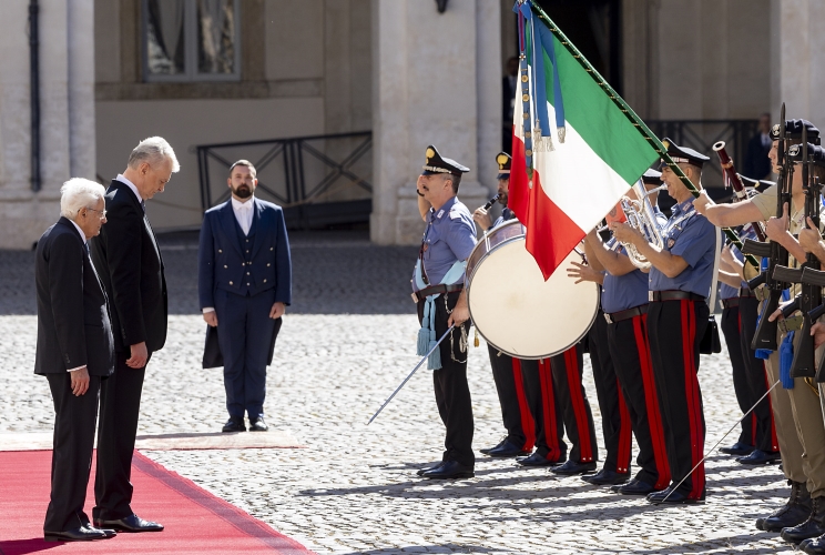 Il Presidente Sergio Mattarella con Gitanas Nauseda, Presidente della Repubblica di Lituania, in visita ufficiale