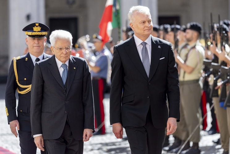 Il Presidente Sergio Mattarella con Gitanas Nauseda, Presidente della Repubblica di Lituania, in visita ufficiale