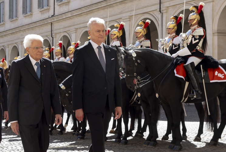 Il Presidente Sergio Mattarella con Gitanas Nauseda, Presidente della Repubblica di Lituania, in visita ufficiale