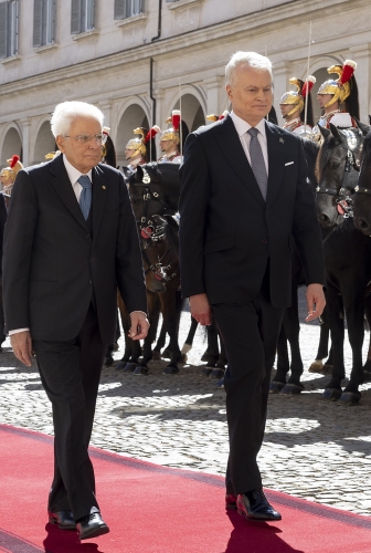 Il Presidente Sergio Mattarella con Gitanas Nauseda, Presidente della Repubblica di Lituania, in visita ufficiale