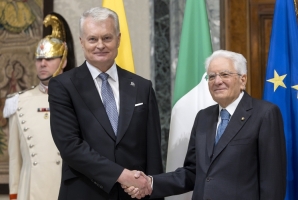 Il Presidente Sergio Mattarella con Gitanas Nauseda, Presidente della Repubblica di Lituania, in visita ufficiale
