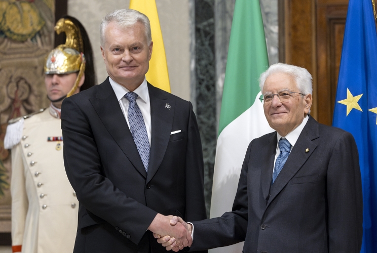 Il Presidente Sergio Mattarella con Gitanas Nauseda, Presidente della Repubblica di Lituania, in visita ufficiale
