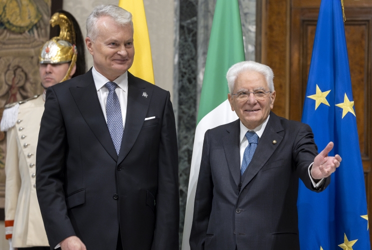 Il Presidente Sergio Mattarella con Gitanas Nauseda, Presidente della Repubblica di Lituania, in visita ufficiale