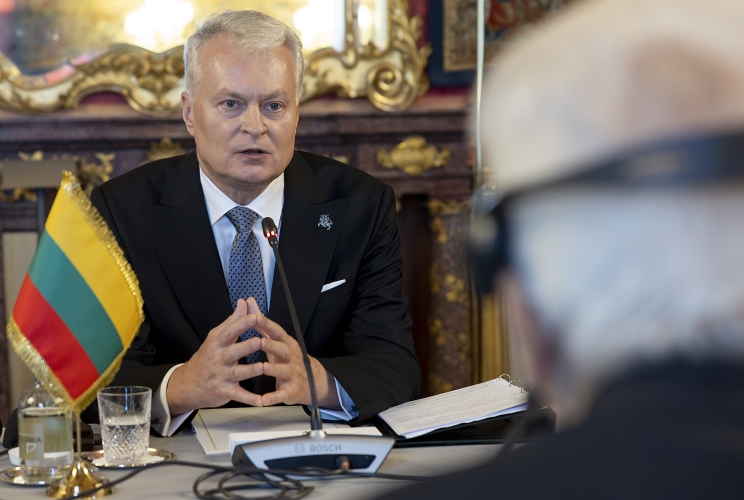 Il Presidente Sergio Mattarella e Gitanas Nauseda, Presidente della Repubblica di Lituania, in occasione dei colloqui