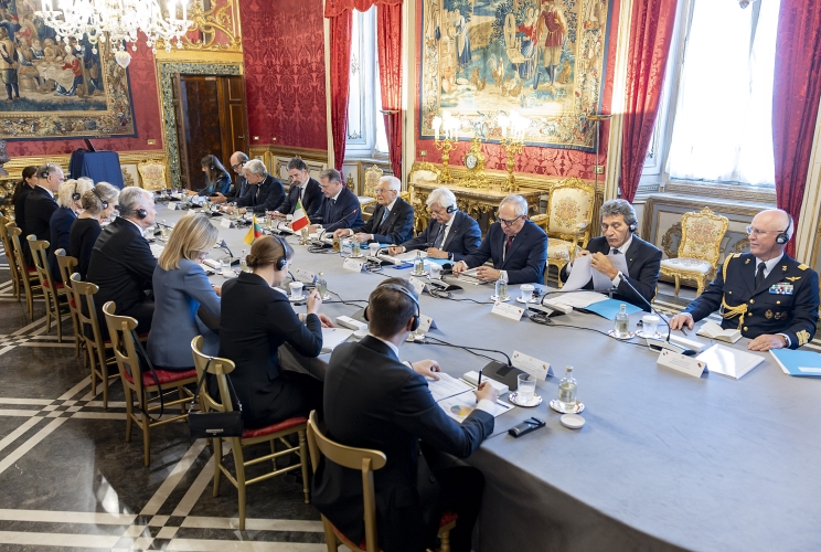 Il Presidente Sergio Mattarella e Gitanas Nauseda, Presidente della Repubblica di Lituania, in occasione dei colloqui