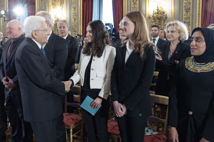 Il Presidente della Repubblica Sergio Mattarella in occasione della Cerimonia di premiazione dei vincitori Eni Award 2025
