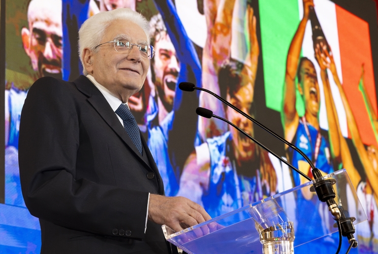 Il Presidente Sergio Mattarella rivolge il suo indirizzo di saluto in occasione dell'incontro con le nazionali di pallavolo femminile e maschile vincitrici dei rispettivi Campionati del mondo