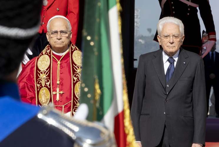 Il Presidente della Repubblica Sergio Mattarella con Sua Santità Leone XIV
