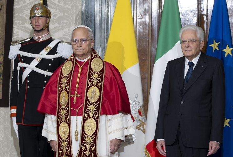 Il Presidente Sergio Mattarella con Sua Santità Leone XIV