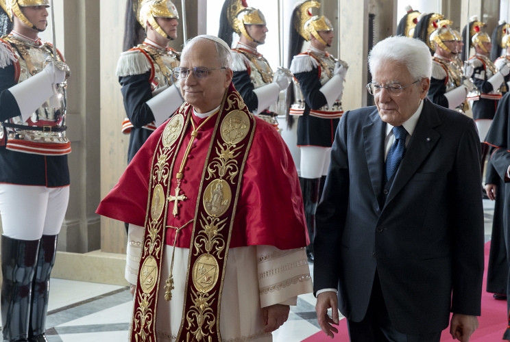 Il Presidente Sergio Mattarella con Sua Santità Leone XIV