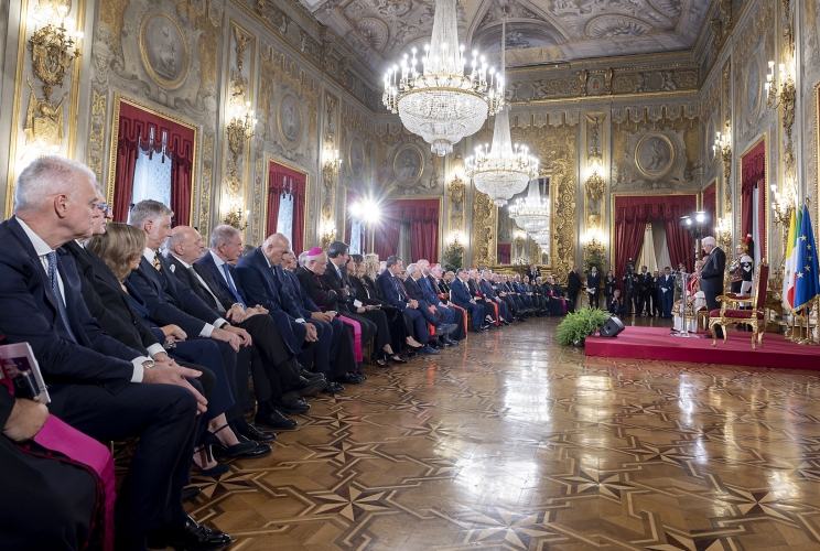 Il Presidente Sergio Mattarella rivolge il suo indirizzo di saluto in occasione dell'incontro con Sua Santità Leone XIV