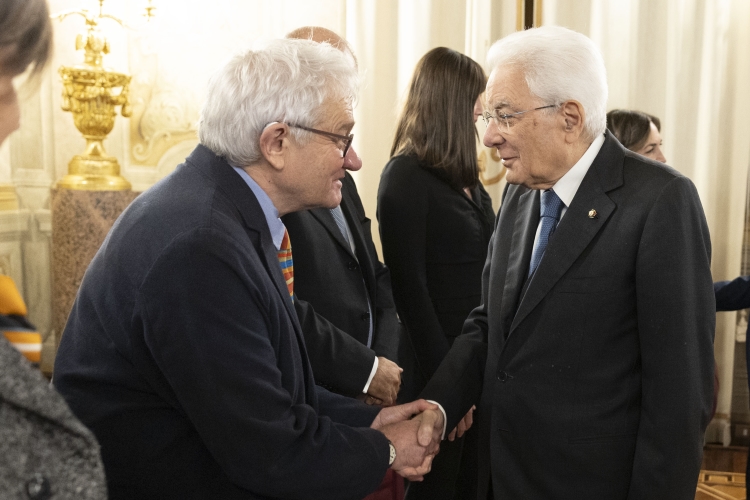Il Presidente Mattarella con Paul Nurse, Premio Nobel per la medicina 2001 alla Giornata inaugurale degli Stati generali della ricerca medico - scientifica