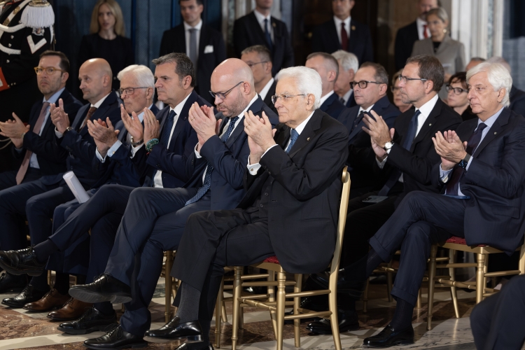 Il Presidente della Repubblica Sergio Mattarella, in occasione della Cerimonia, di consegna delle Stelle al Merito del Lavoro per l’anno 2025   
