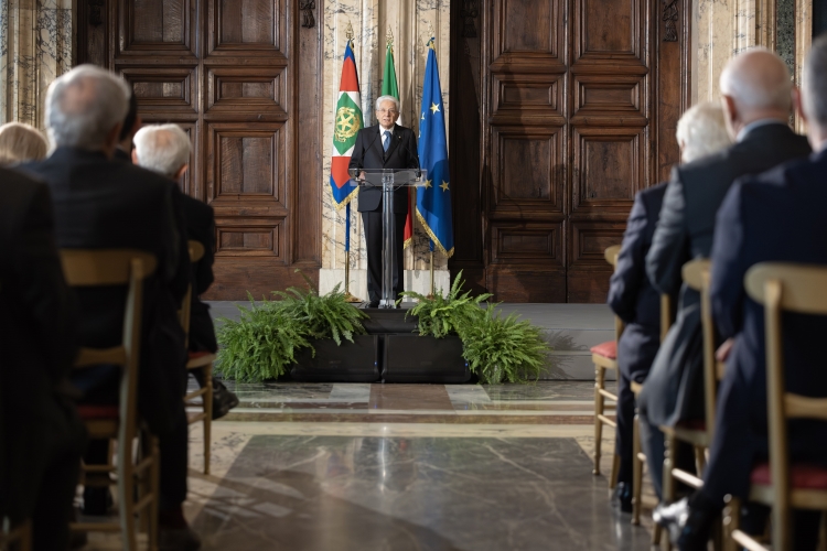 Il Presidente della Repubblica Sergio Mattarella, in occasione della Cerimonia, di consegna delle Stelle al Merito del Lavoro per l’anno 2025   